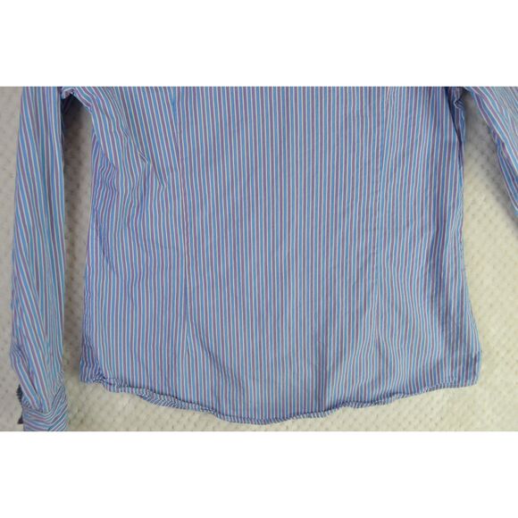 Cinch Women's Large Purple Striped Long Sleeve Button Down Western Shirt - Picture 7 of 15